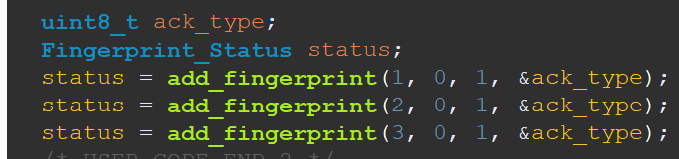 code register fingerprint